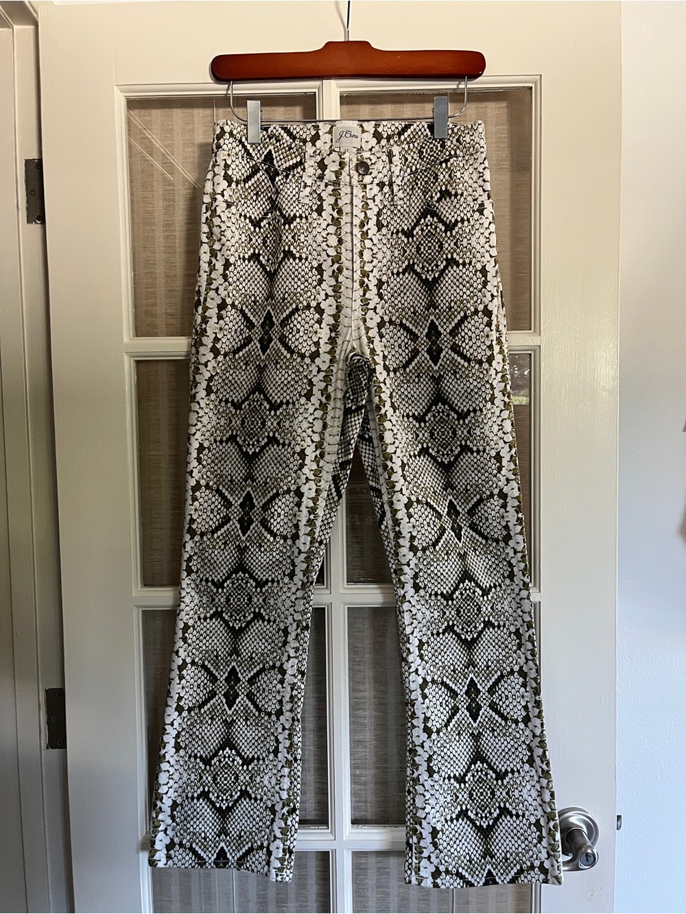 J.Crew Kick Flare Snakeskin Pants